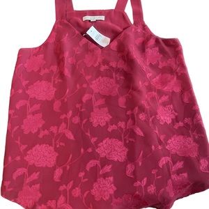 Ann Taylor LOFT Med Dark Red Shell Blouse NWT